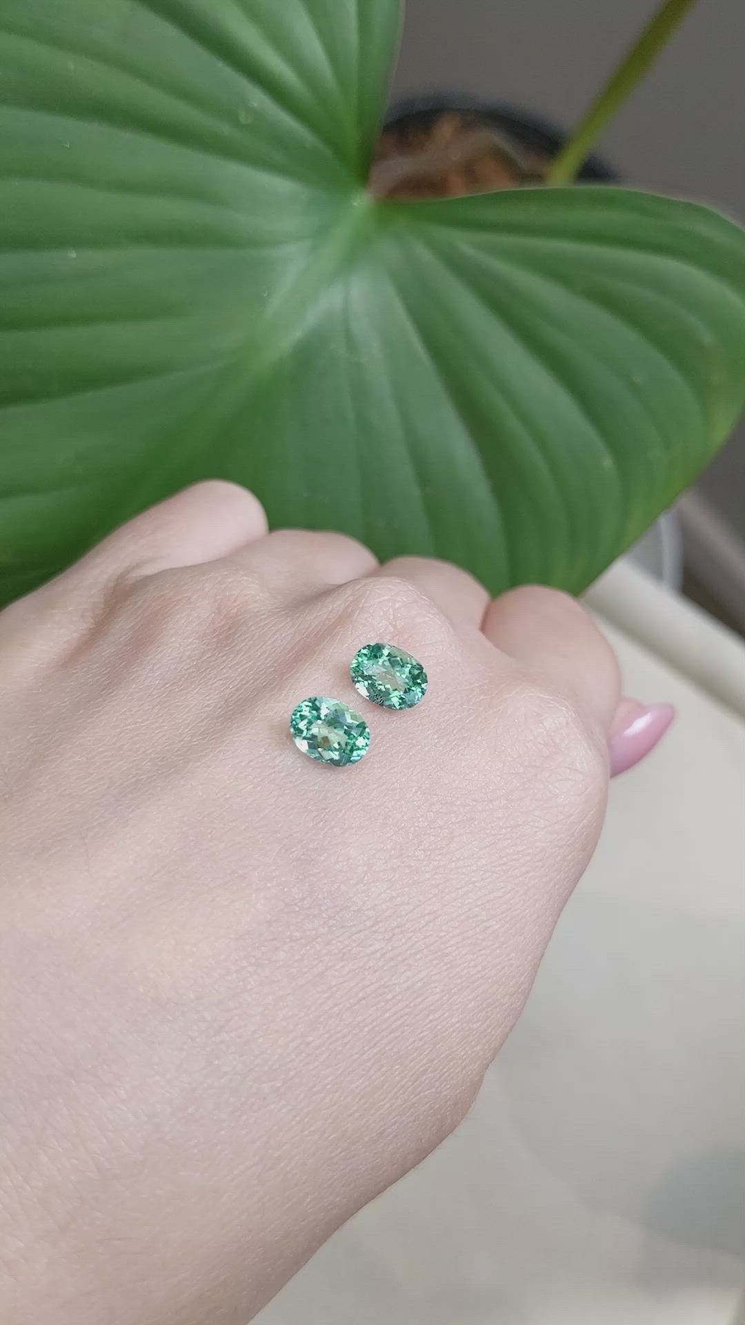2.82 Ct.Tw.Total Carat Weight Paraiba Tourmaline Pair from Africa Size Video