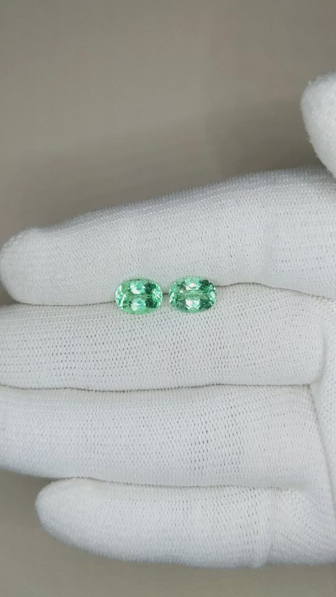 2.82 Ct.Tw.Total Carat Weight Paraiba Tourmaline Pair from Africa Size Video