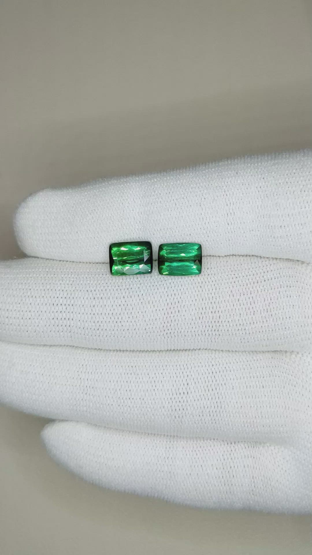 3.53 Ct.Tw.Total Carat Weight Tourmaline Pair from Mozambique Size Video