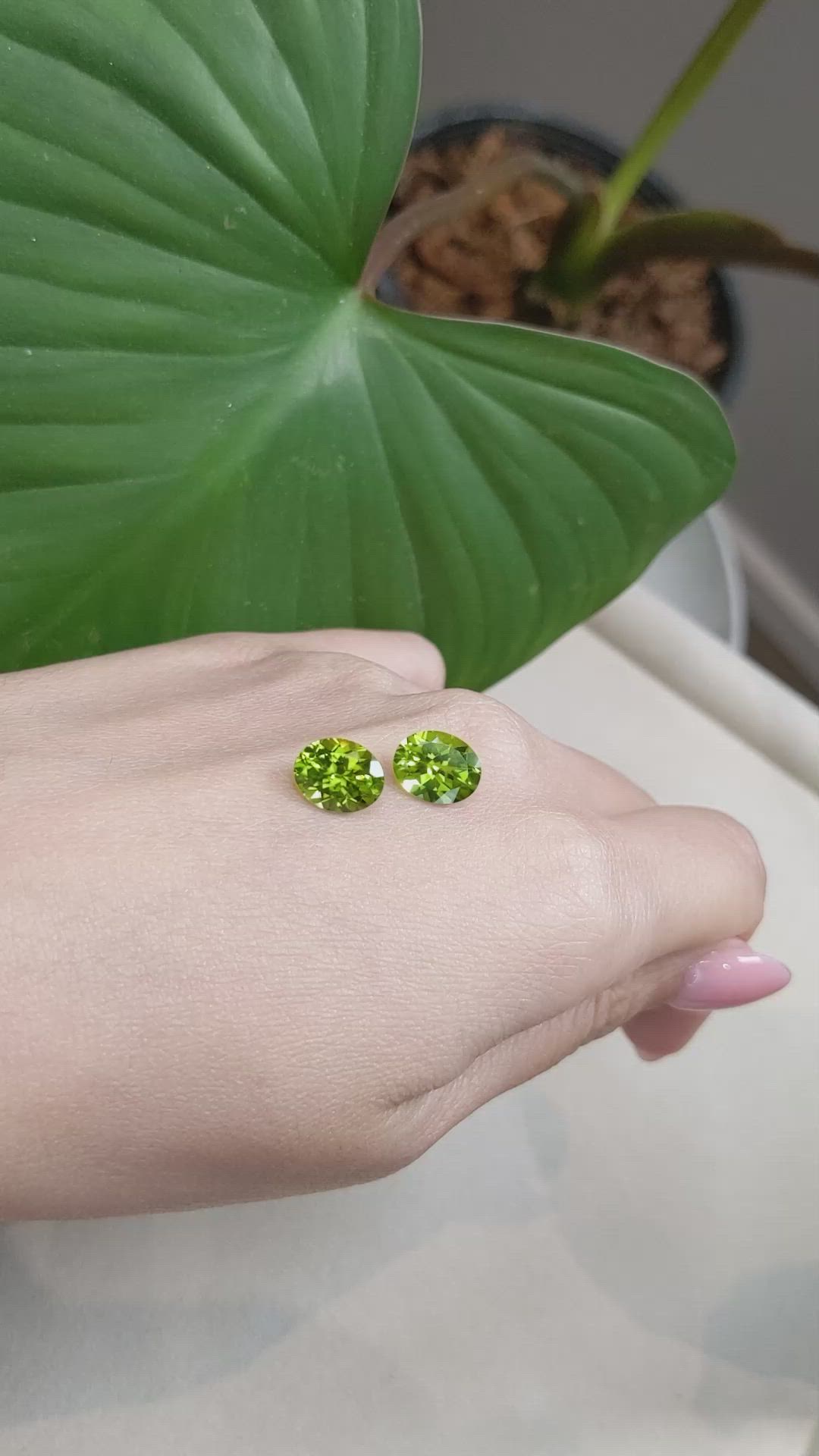 5.39 Ct.Tw.Total Carat Weight Peridot Pair from Burma (Myanmar) Size Video