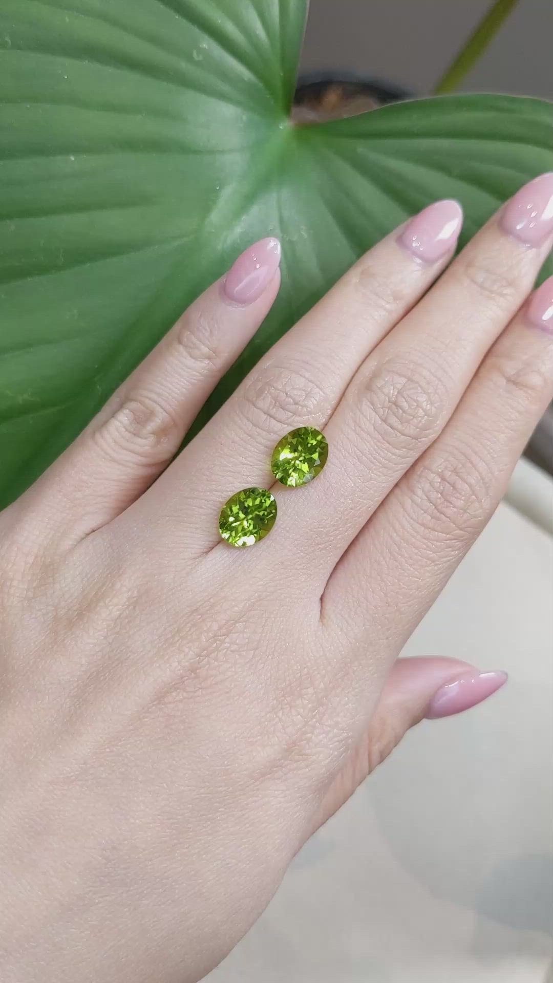 5.39 Ct.Tw.Total Carat Weight Peridot Pair from Burma (Myanmar) Size Video