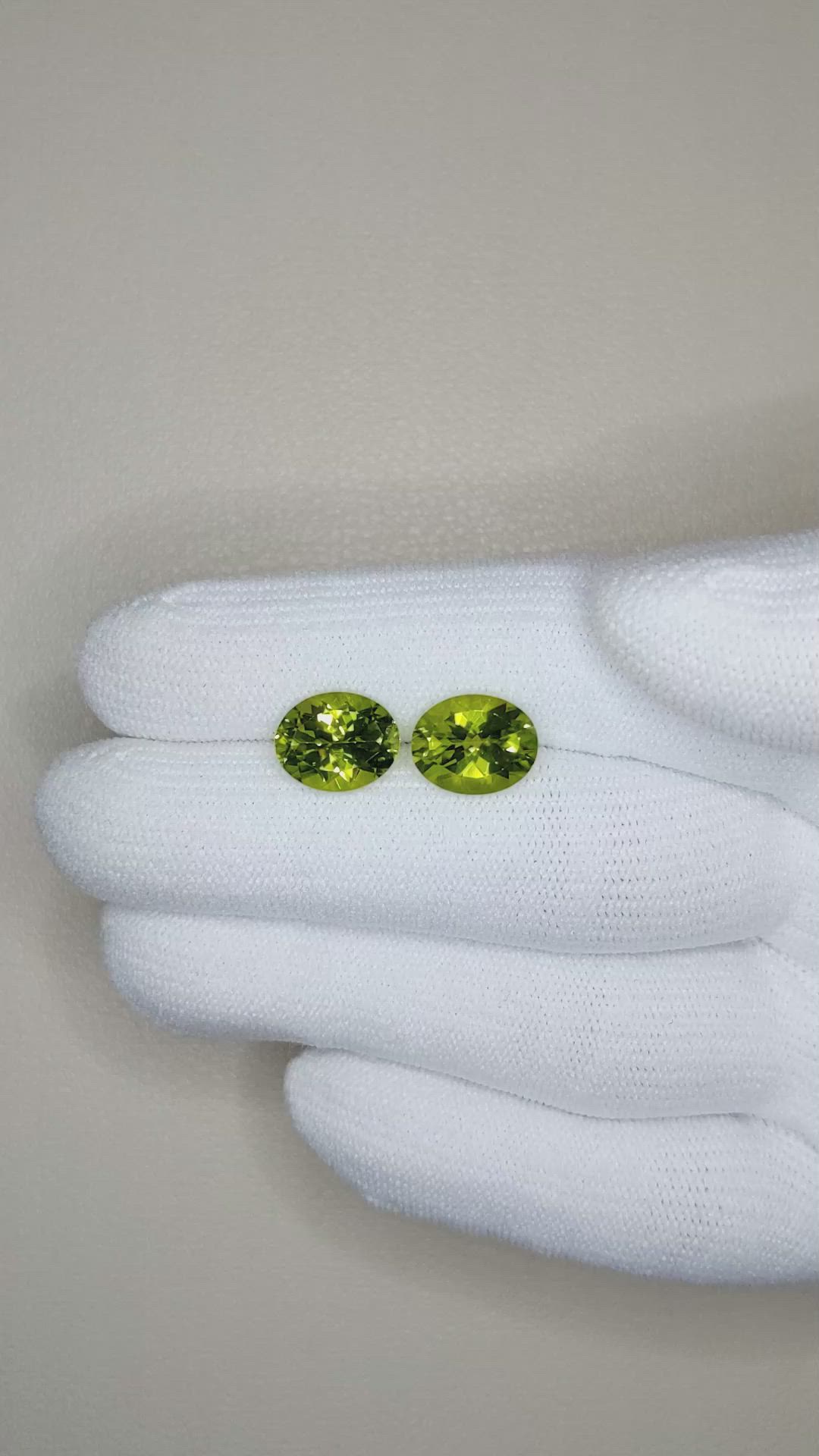 5.39 Ct.Tw.Total Carat Weight Peridot Pair from Burma (Myanmar) Size Video