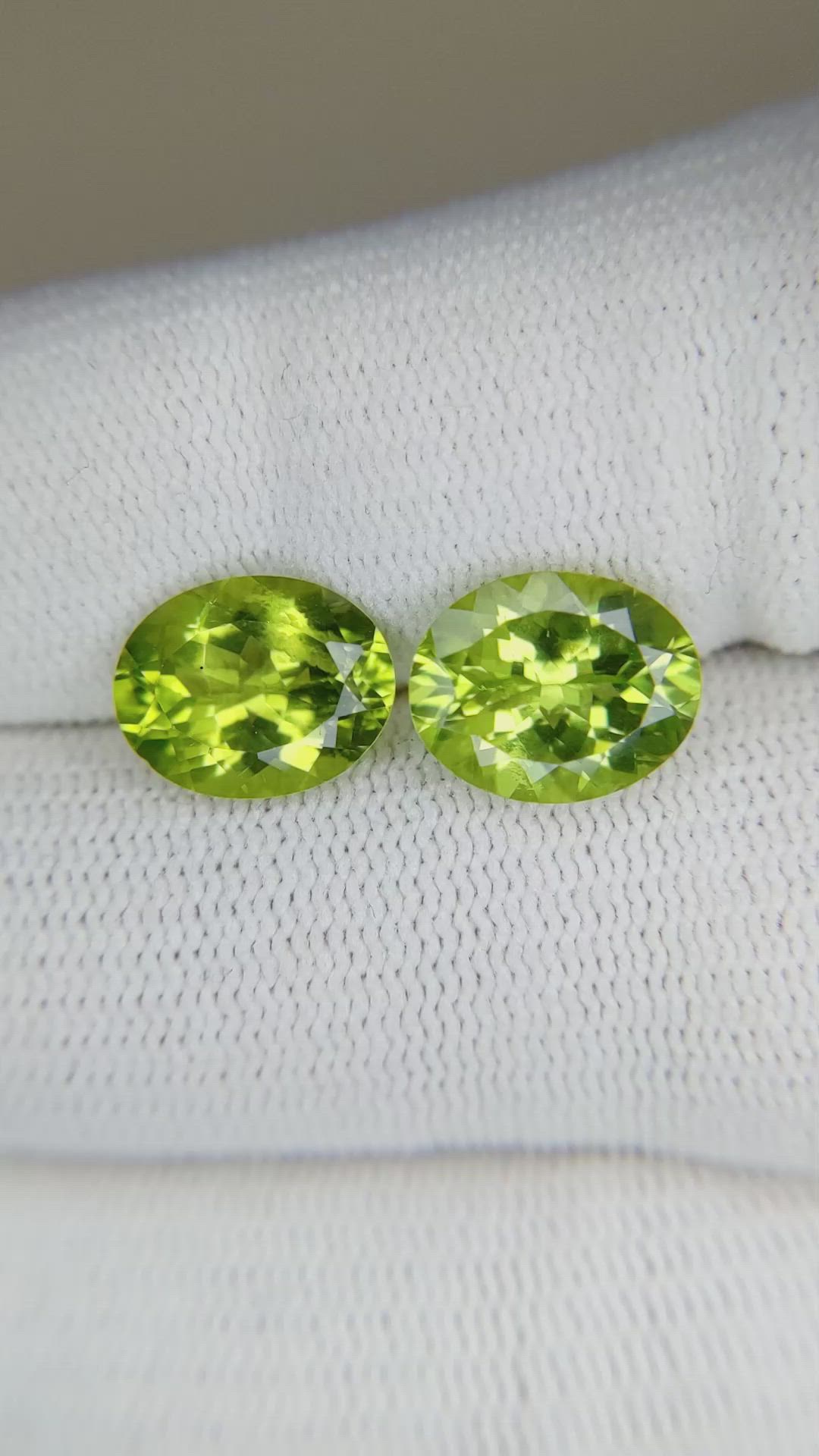 5.42 Ct.Tw.Total Carat Weight Peridot Pair from Burma (Myanmar) Size Video