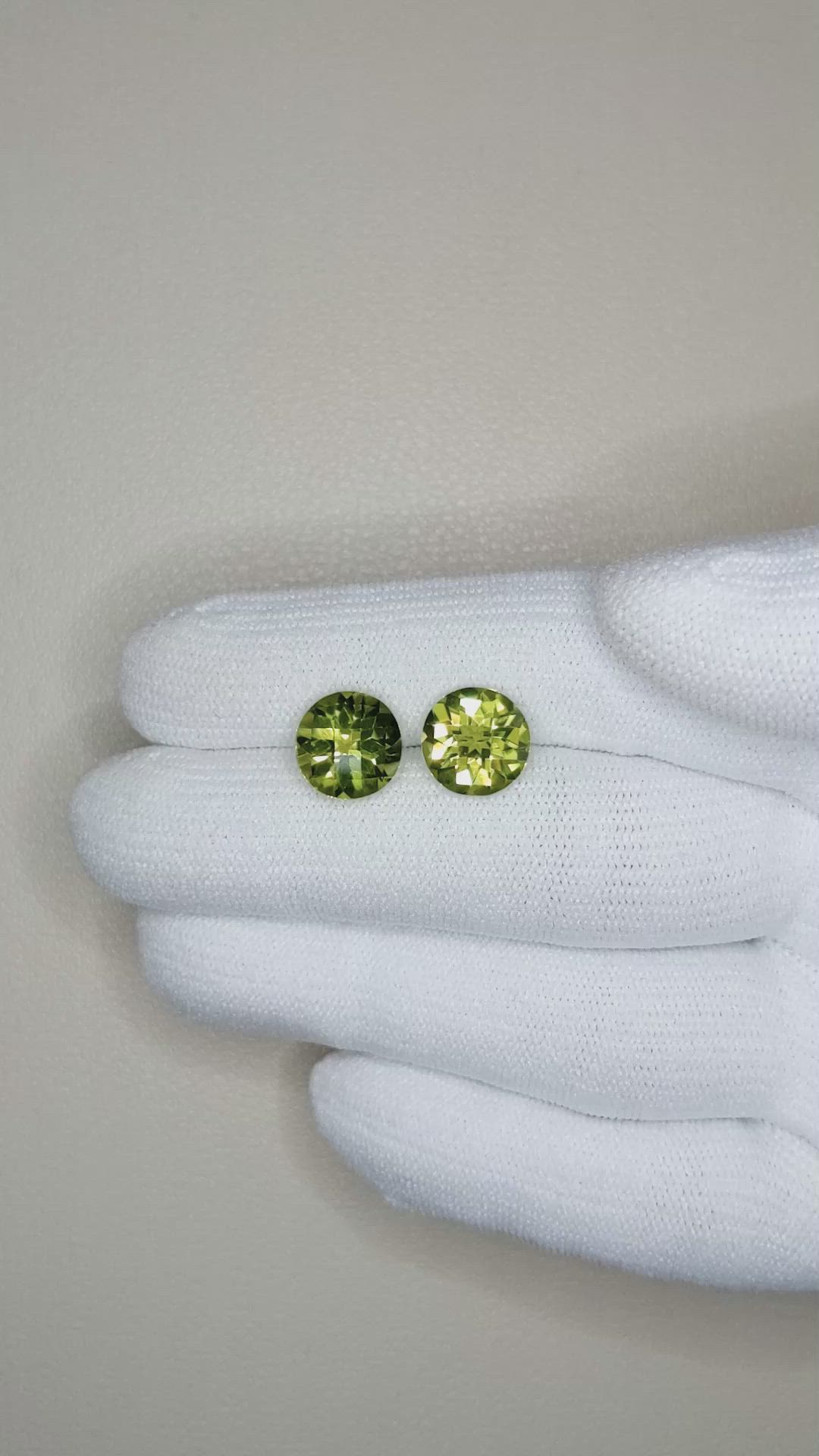 6.11 Ct.Tw.Total Carat Weight Peridot Pair from Burma (Myanmar) Size Video