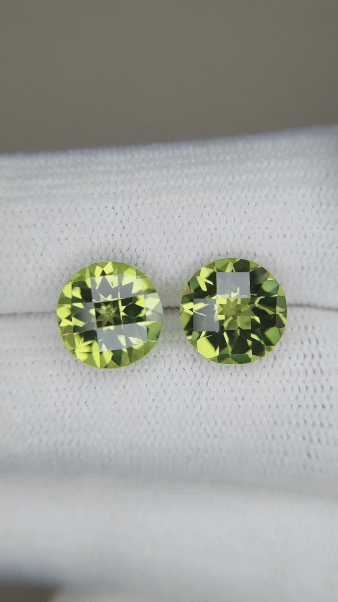 6.11 Ct.Tw.Total Carat Weight Peridot Pair from Burma (Myanmar) Size Video
