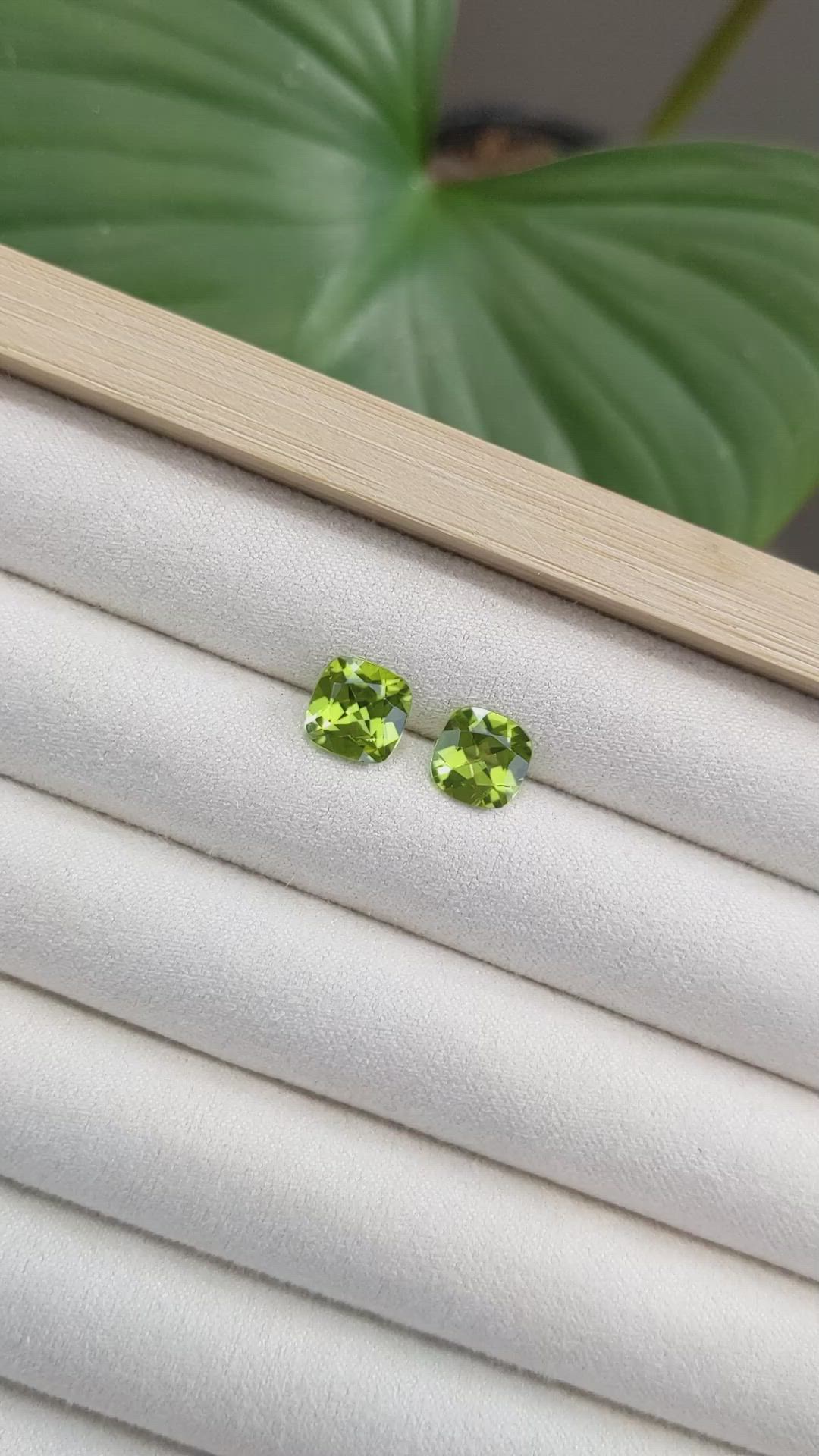 4.07 Ct.Tw.Total Carat Weight Peridot Pair from Burma (Myanmar) Size Video
