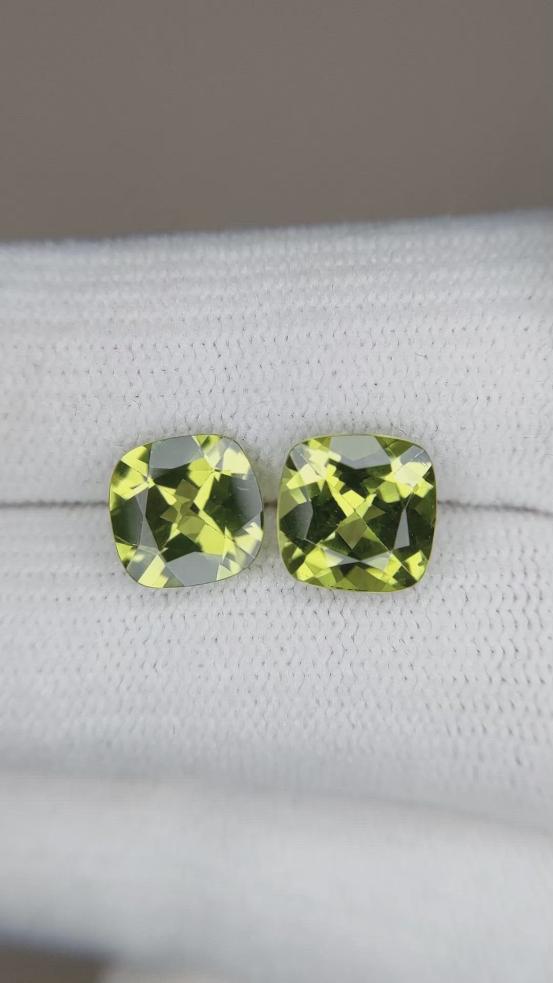 4.07 Ct.Tw.Total Carat Weight Peridot Pair from Burma (Myanmar) Size Video