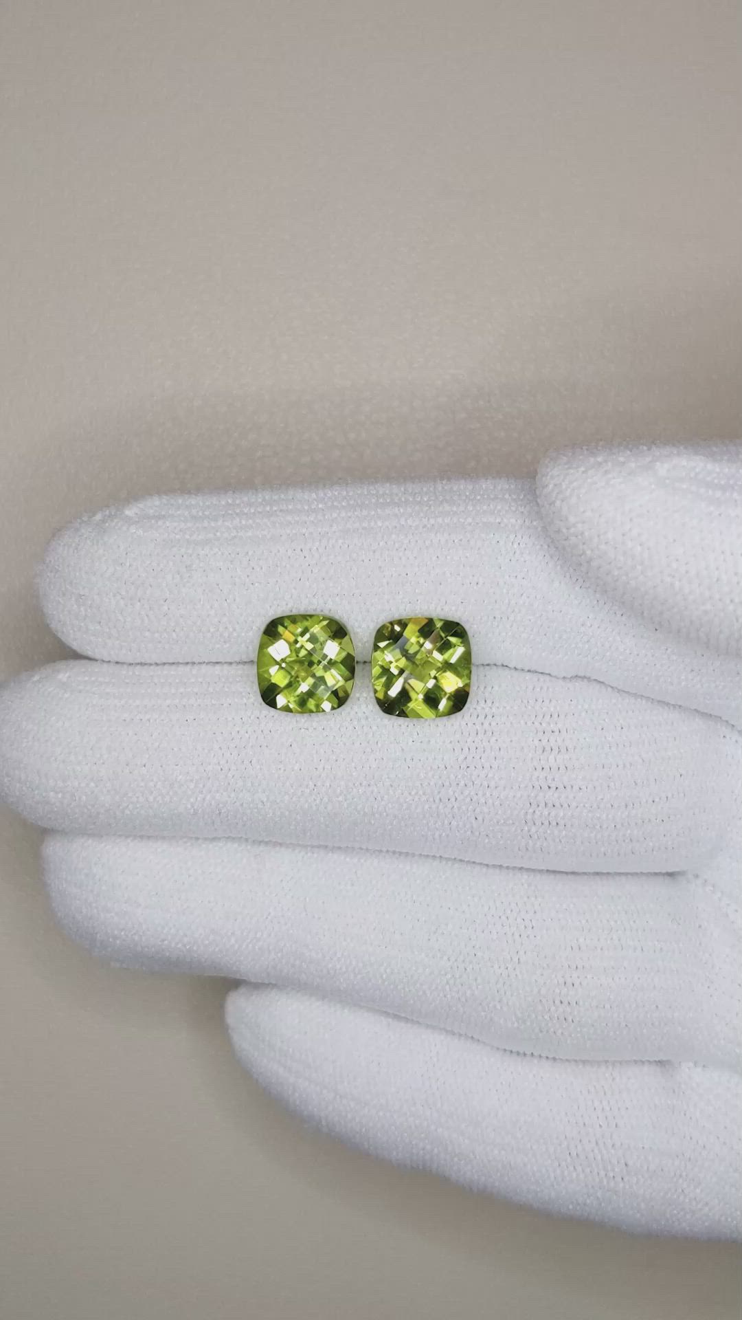 4.50 Ct.Tw.Total Carat Weight Peridot Pair from Burma (Myanmar) Size Video
