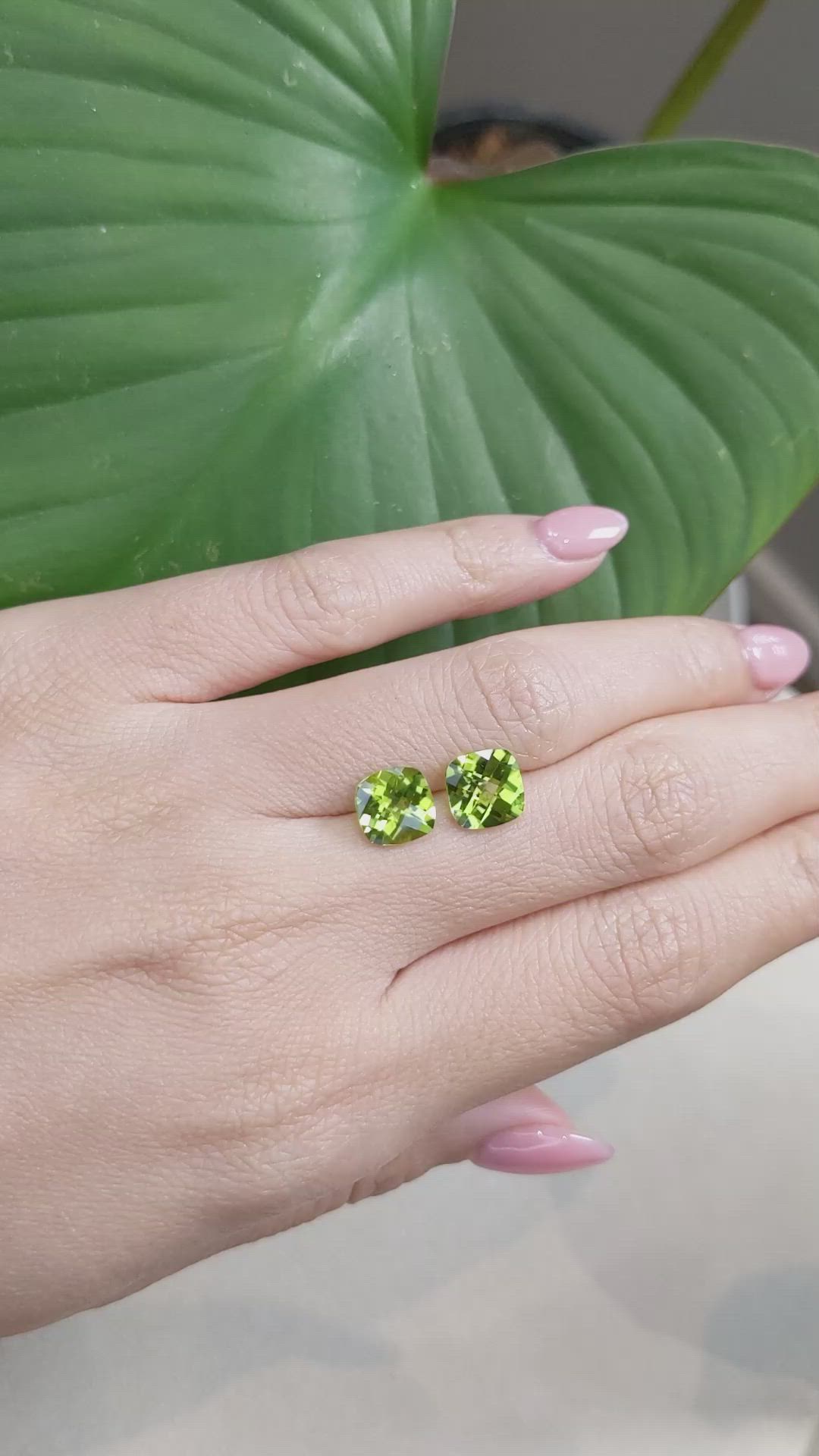 4.50 Ct.Tw.Total Carat Weight Peridot Pair from Burma (Myanmar) Size Video