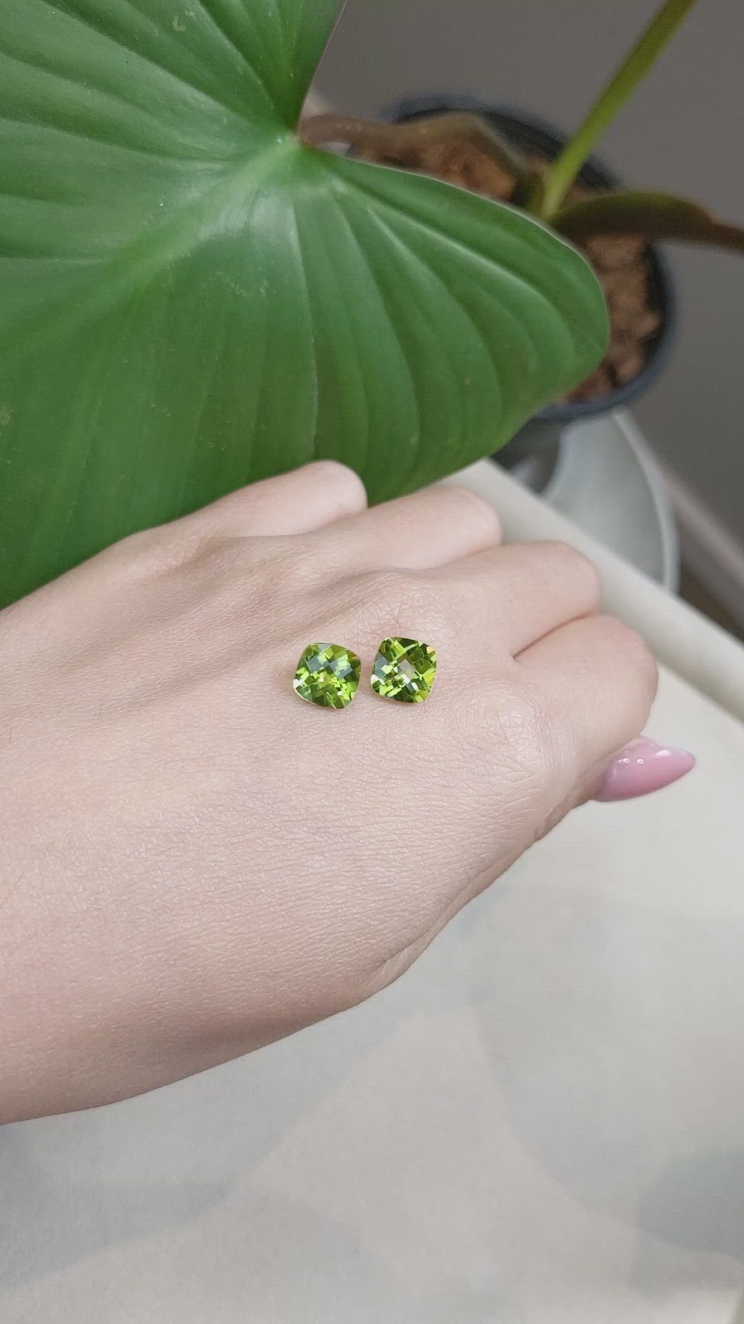 4.50 Ct.Tw.Total Carat Weight Peridot Pair from Burma (Myanmar) Size Video