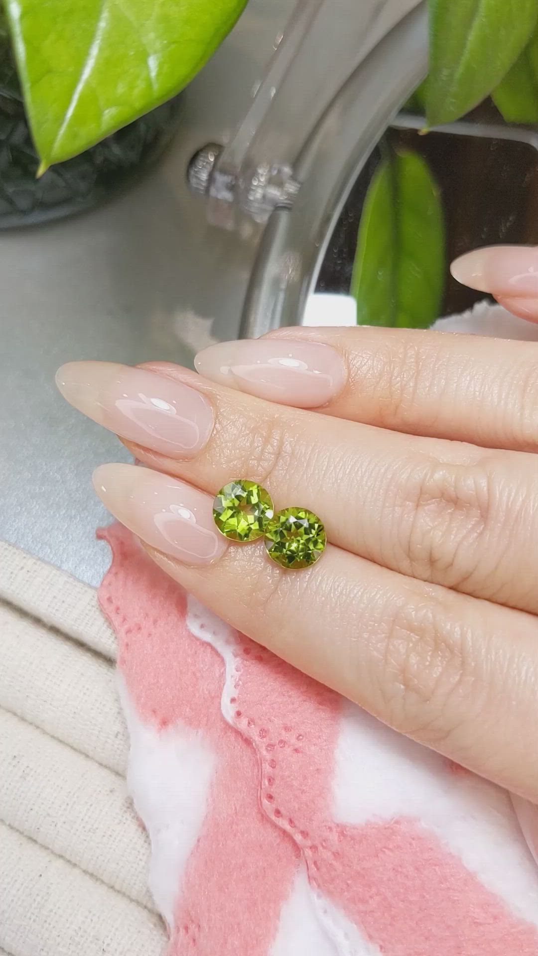 3.62 Ct.Tw.Total Carat Weight Peridot Pair from Burma (Myanmar) Size Video