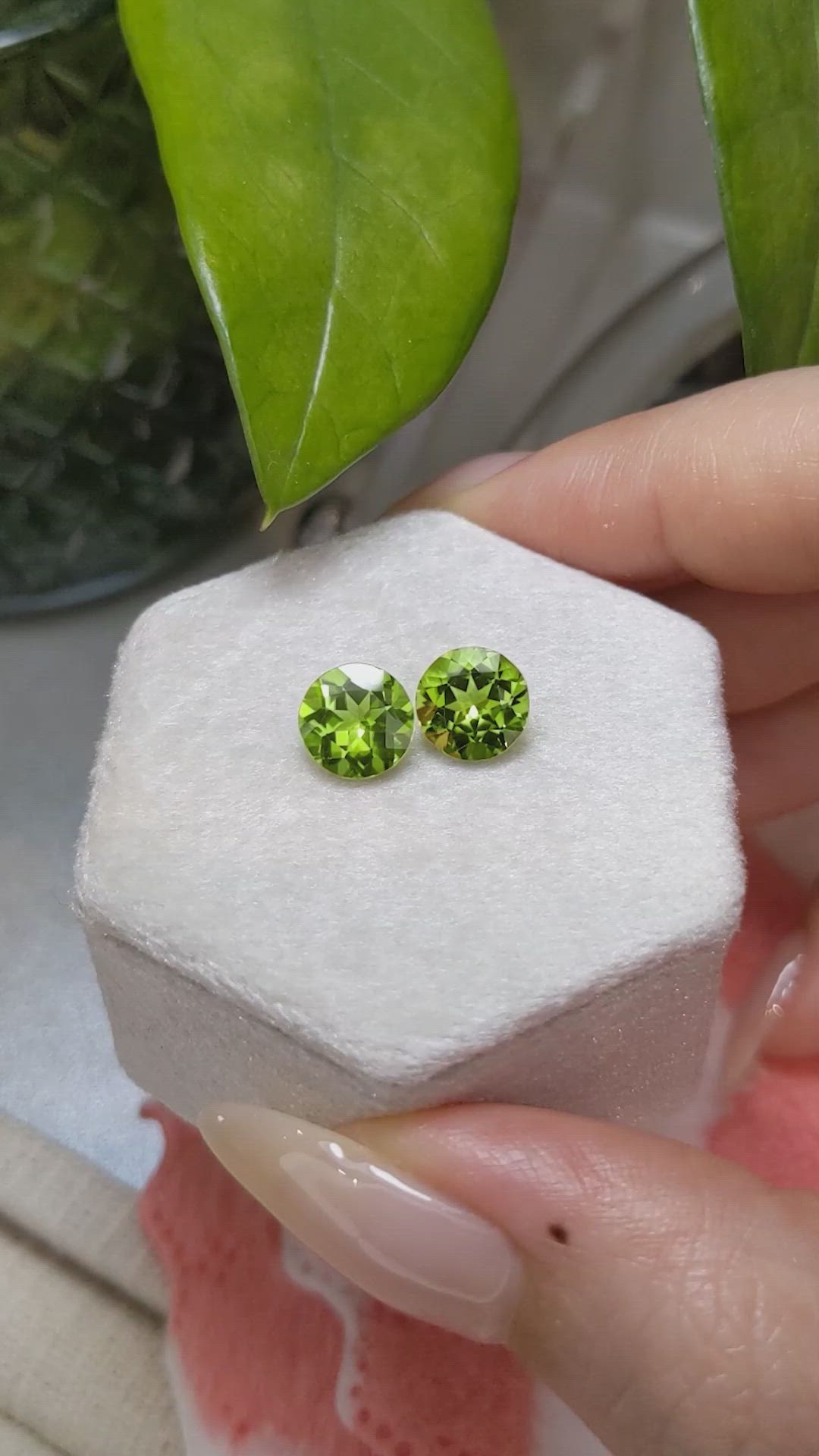 3.62 Ct.Tw.Total Carat Weight Peridot Pair from Burma (Myanmar) Size Video