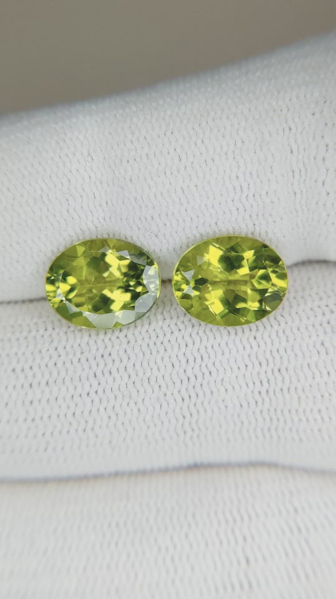 5.54 Ct.Tw.Total Carat Weight Peridot Pair from Burma (Myanmar) Size Video