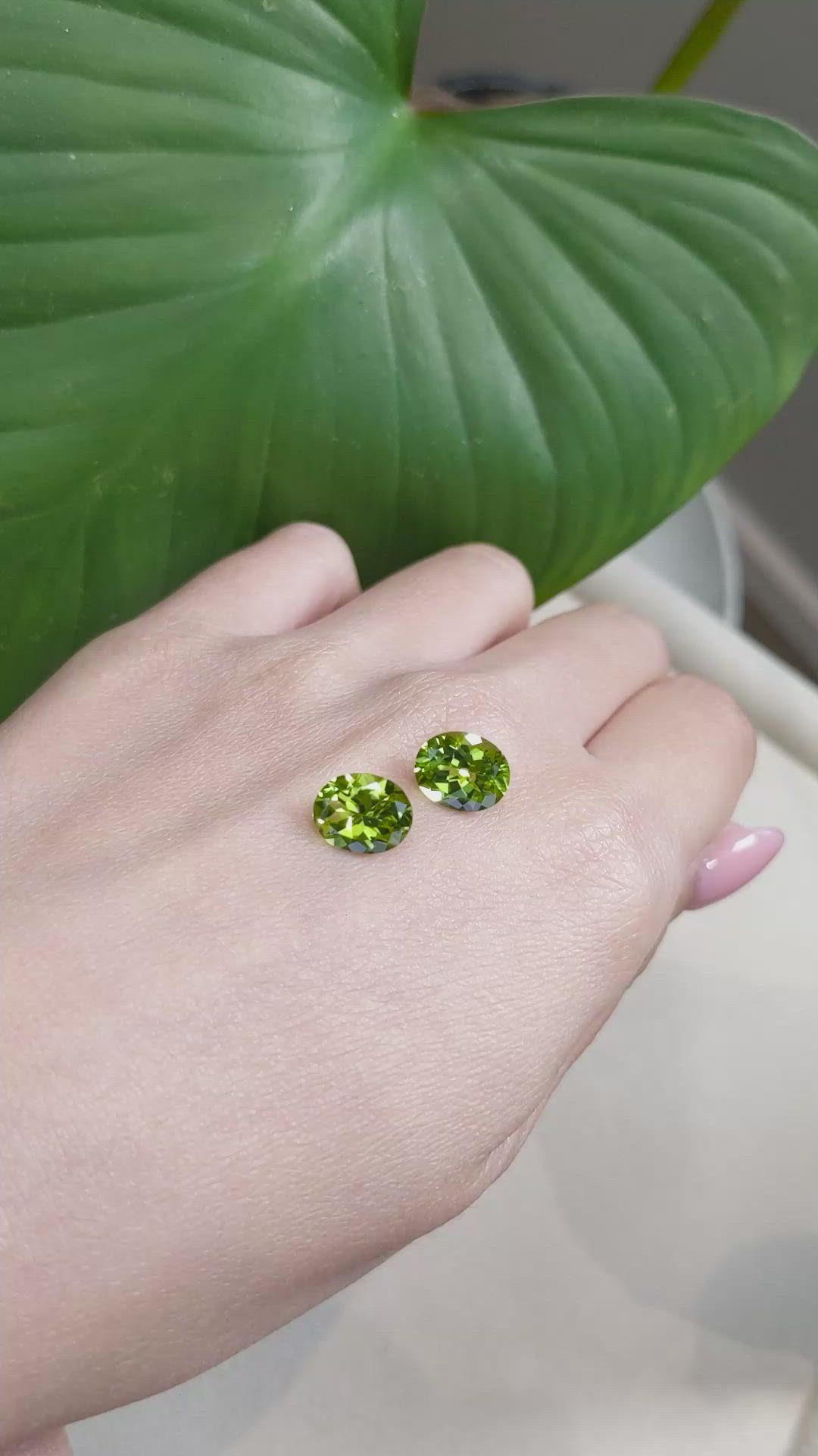 4.89 Ct.Tw.Total Carat Weight Peridot Pair from Burma (Myanmar) Size Video