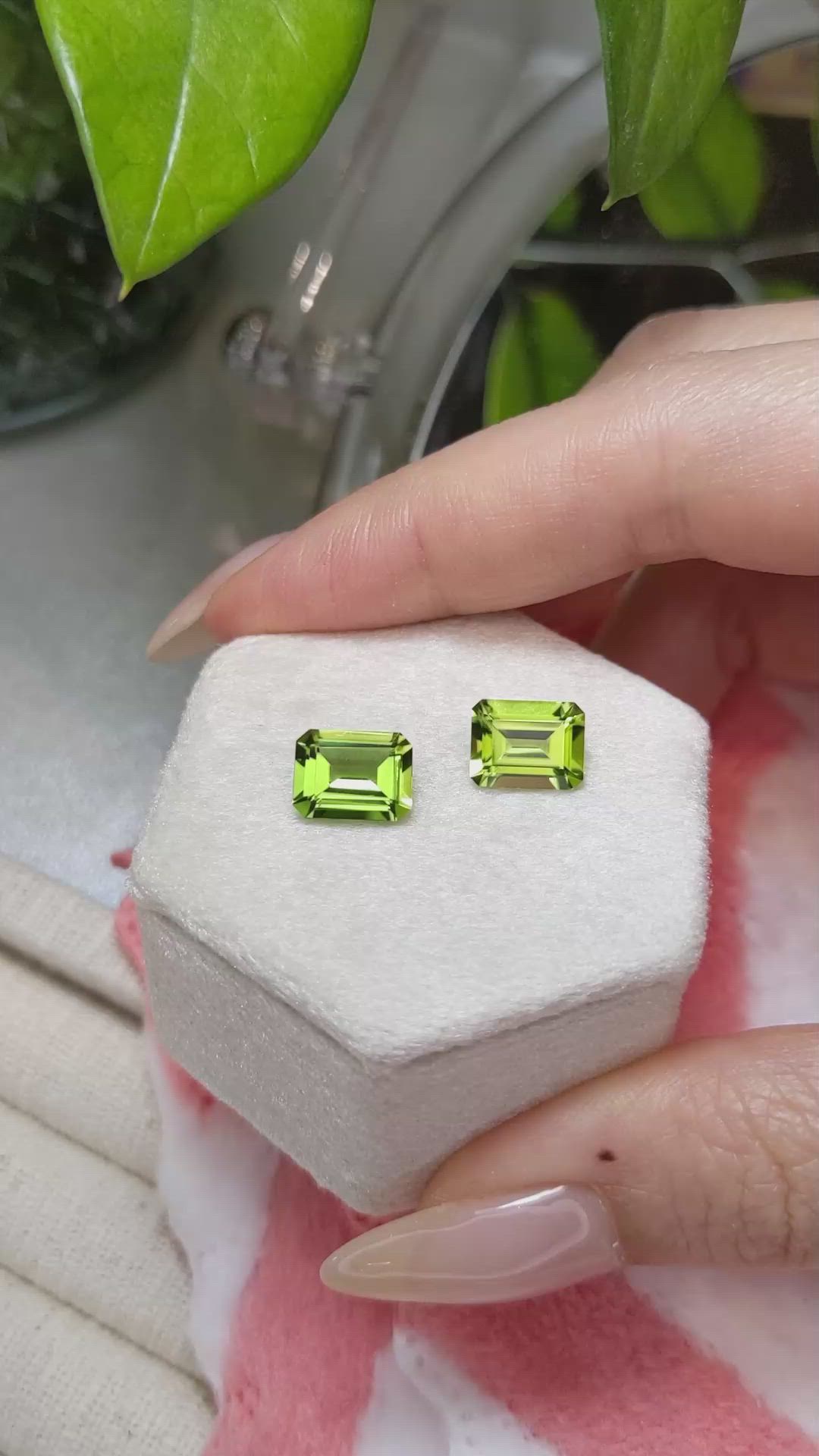 4.34 Ct.Tw.Total Carat Weight Peridot Pair from Burma (Myanmar) Size Video