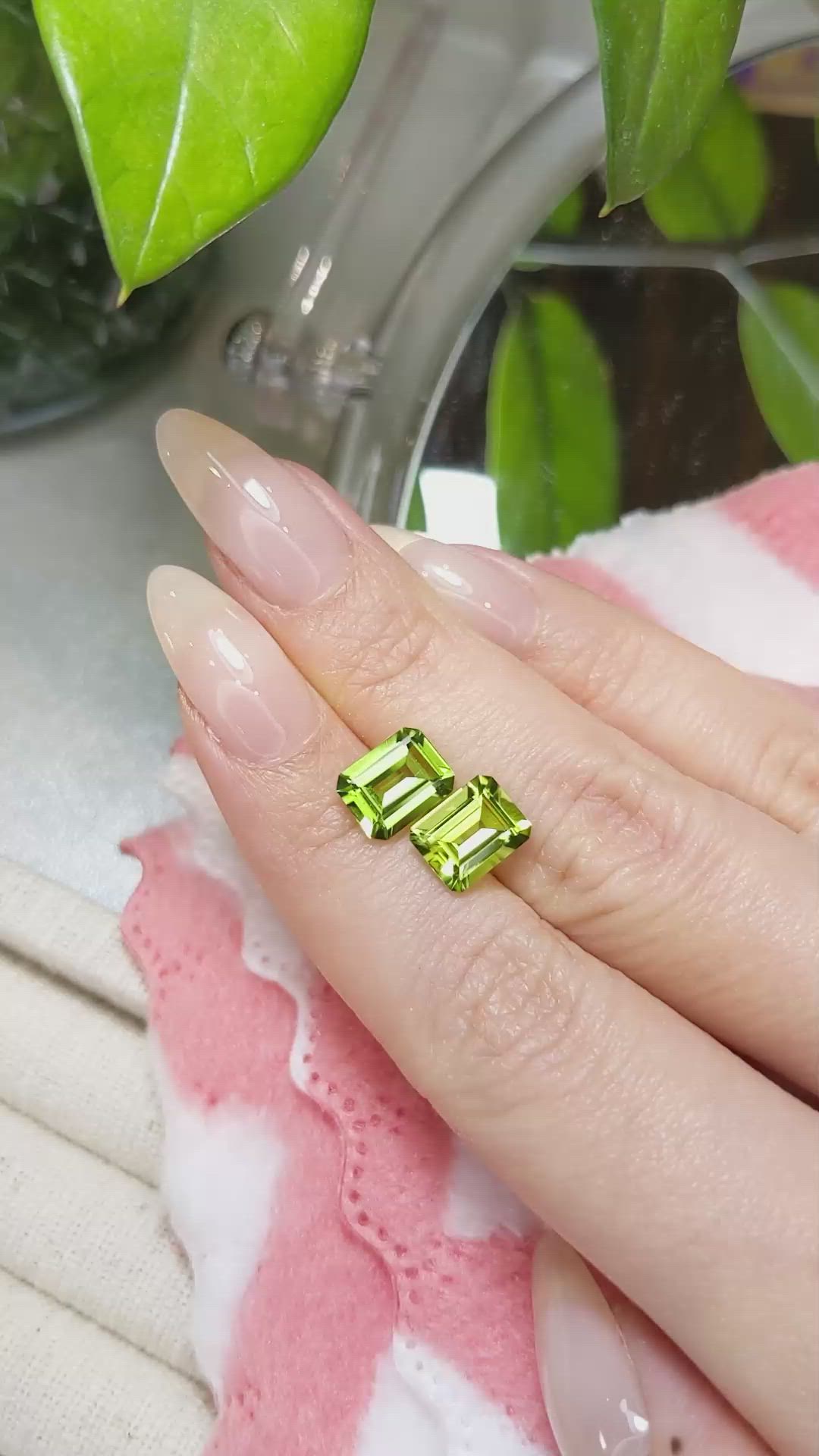 4.34 Ct.Tw.Total Carat Weight Peridot Pair from Burma (Myanmar) Size Video