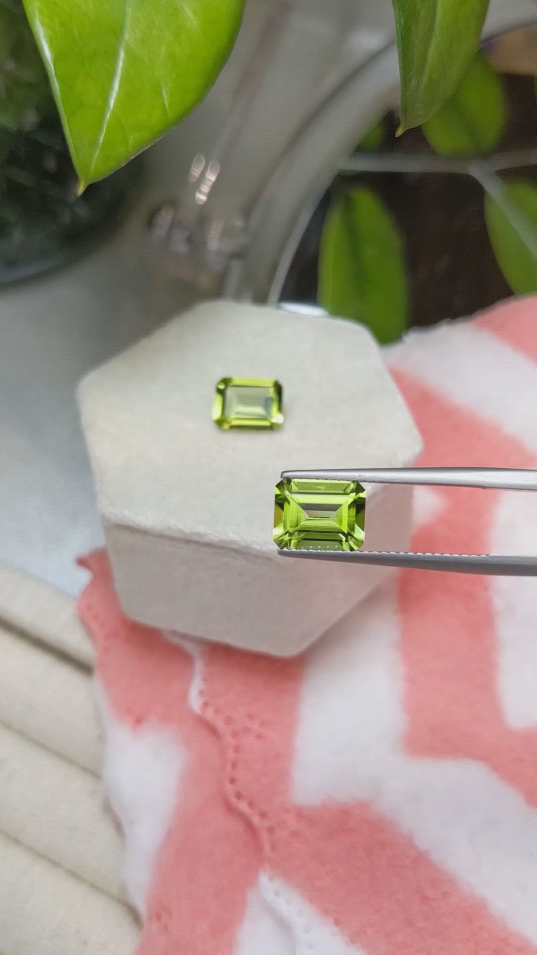 4.34 Ct.Tw.Total Carat Weight Peridot Pair from Burma (Myanmar) Size Video