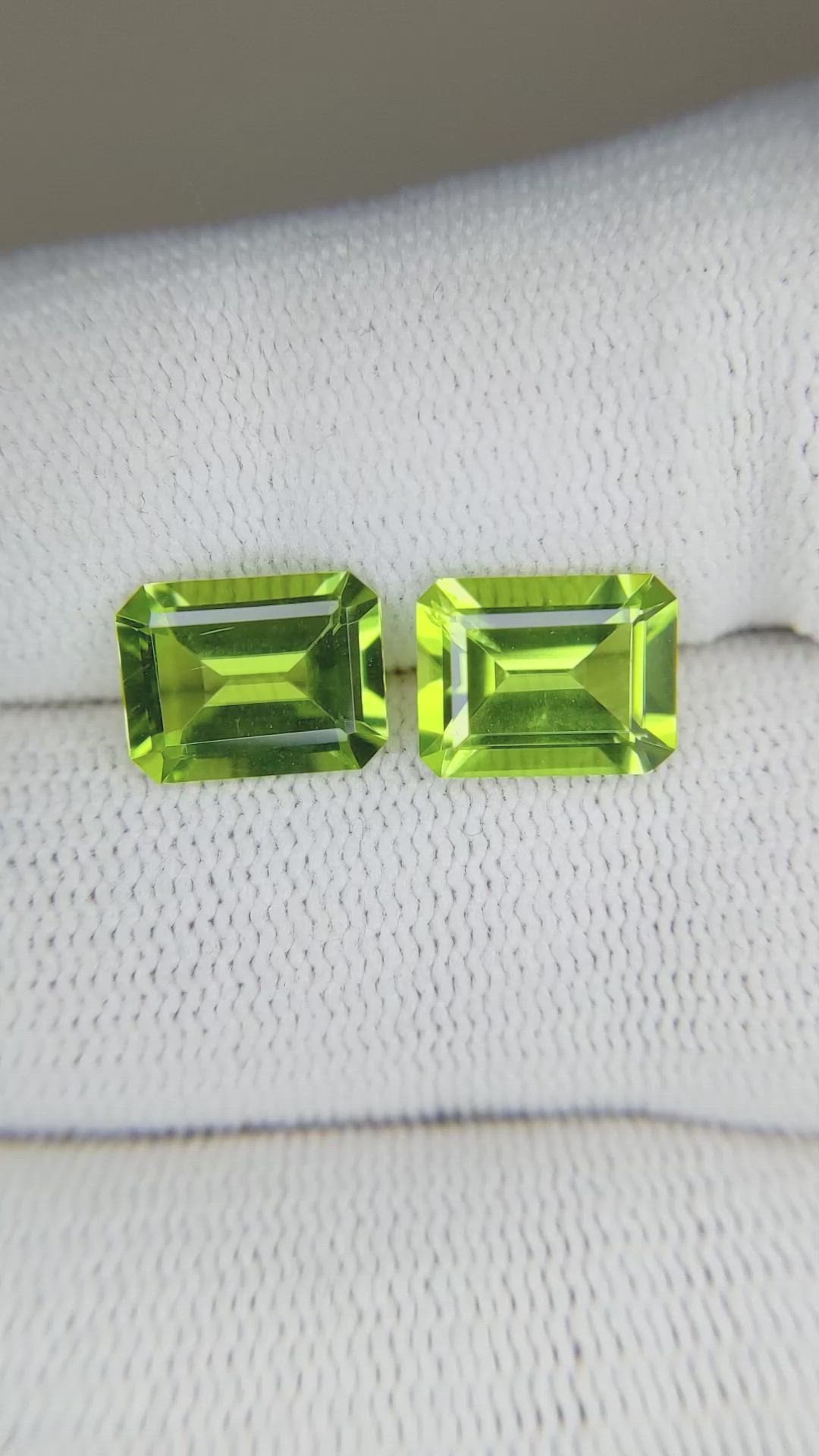 4.34 Ct.Tw.Total Carat Weight Peridot Pair from Burma (Myanmar) Size Video