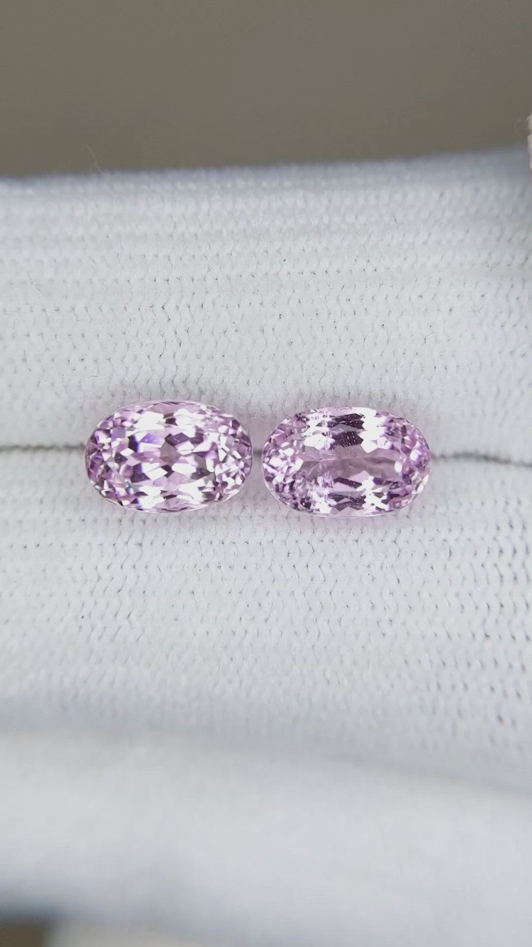 3.69&nbsp;Ct.Tw.Total Carat Weight Kunzite Pair from Afghanistan Size Video