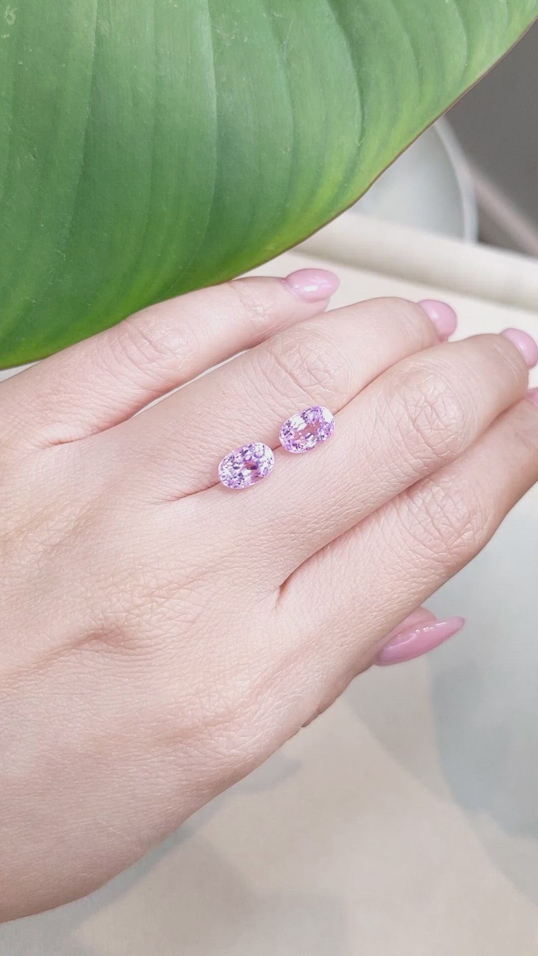 3.69&nbsp;Ct.Tw.Total Carat Weight Kunzite Pair from Afghanistan Size Video