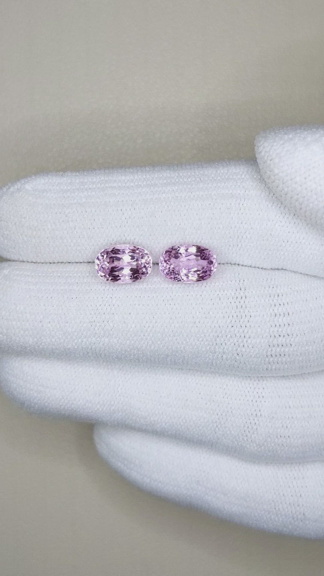 3.69&nbsp;Ct.Tw.Total Carat Weight Kunzite Pair from Afghanistan Size Video