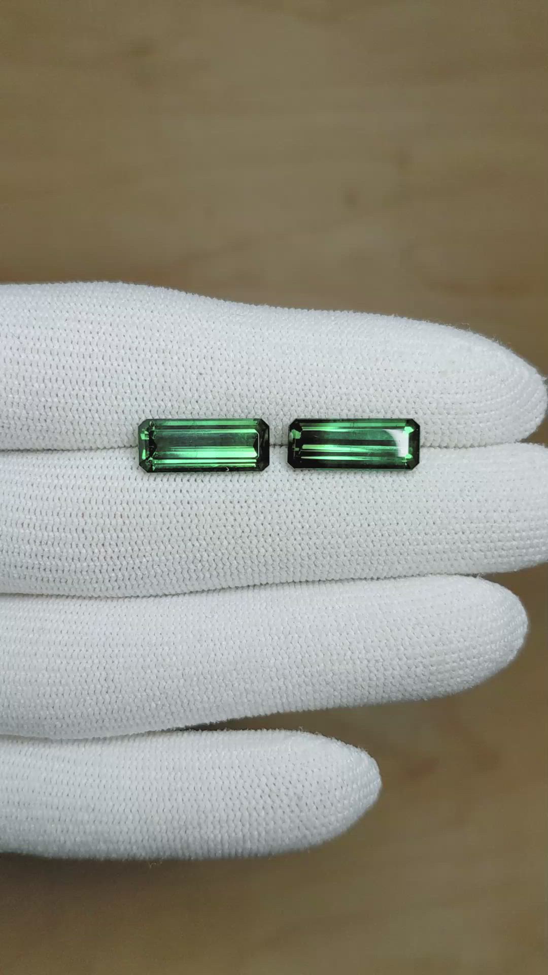 6.96 Ct.Tw.Total Carat Weight Tourmaline Pair from Brazil Size Video