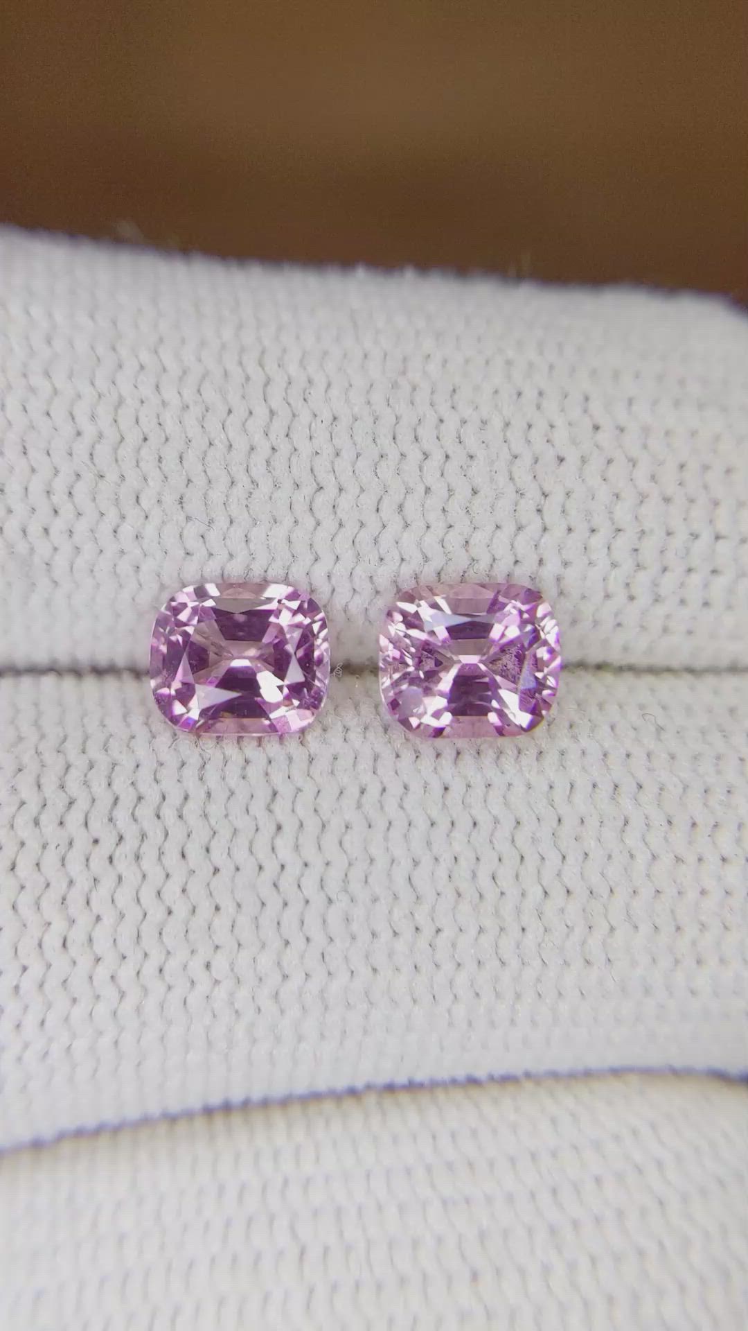 2.09 Ct.Tw.Total Carat Weight Spinel Pair from Tanzania Size Video