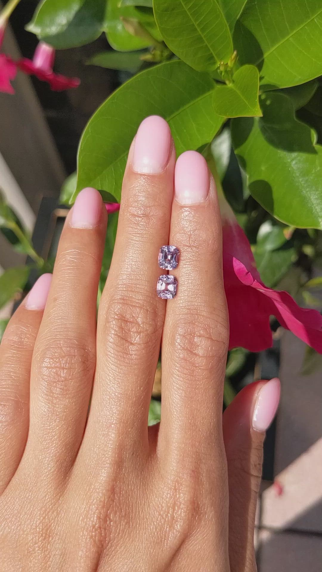 2.09 Ct.Tw.Total Carat Weight Spinel Pair from Tanzania Size Video