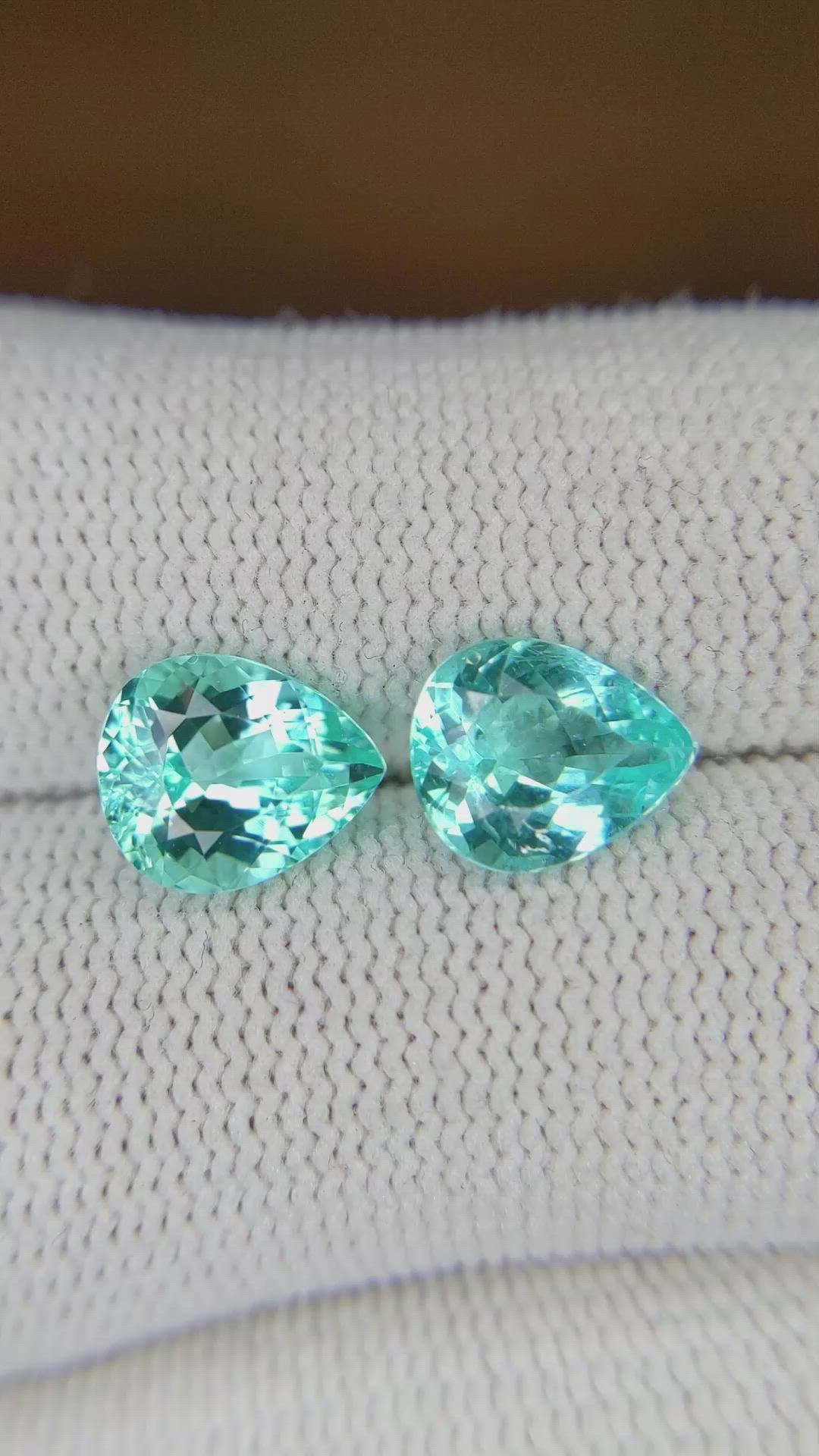 3.58 Ct.Tw.Total Carat Weight Paraiba Tourmaline Pair from Mozambique Size Video