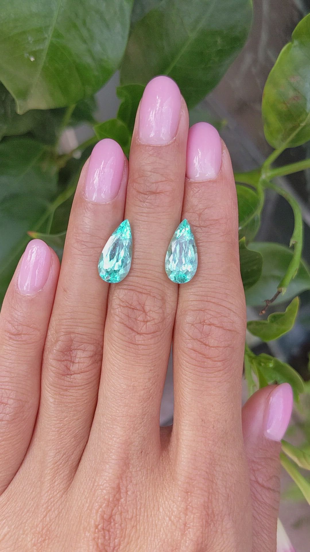 6.22 Ct.Tw.Total Carat Weight Paraiba Tourmaline Pair from Mozambique Size Video