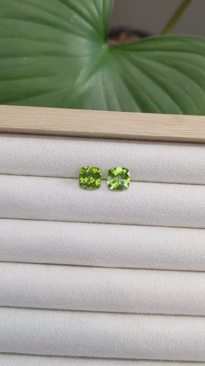 4.86 Ct.Tw.Total Carat Weight Peridot Pair from Burma (Myanmar) Size Video
