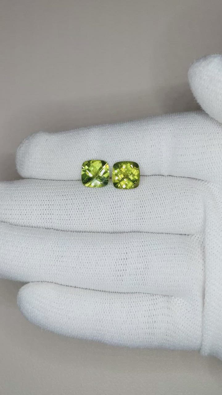 4.86 Ct.Tw.Total Carat Weight Peridot Pair from Burma (Myanmar) Size Video