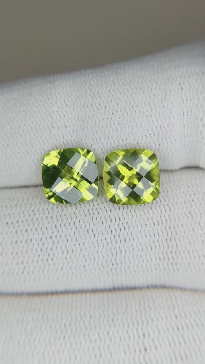 4.86 Ct.Tw.Total Carat Weight Peridot Pair from Burma (Myanmar) Size Video