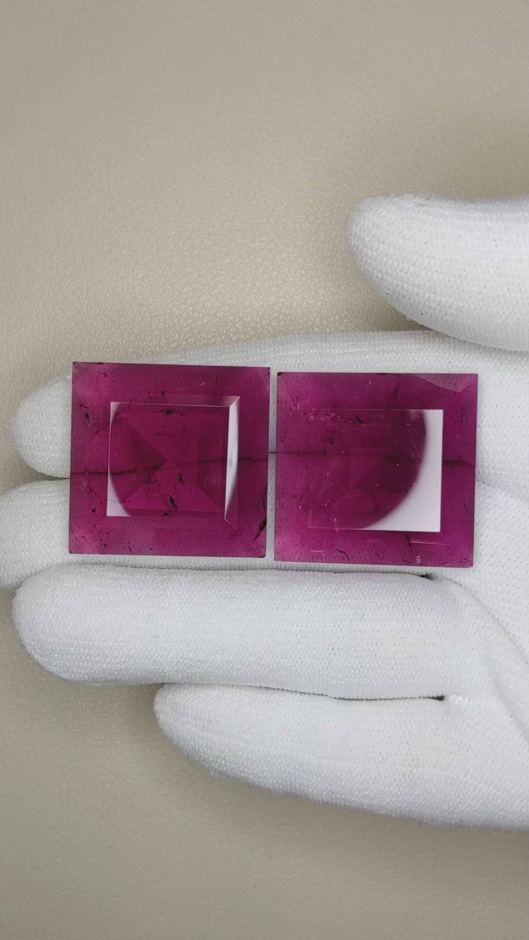 83.06&nbsp;Ct.Tw.Total Carat Weight Pinkish Purple Tourmaline Pair from Mozambique Size Video