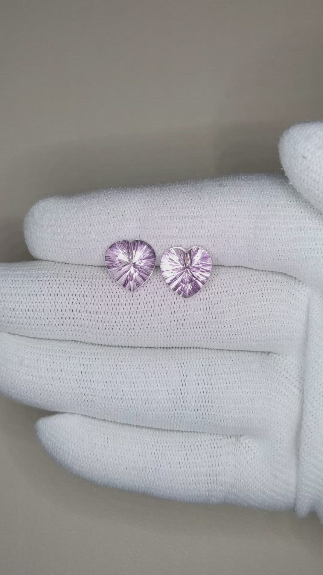 5.43 Ct.Tw.Total Carat Weight Amethyst Pair from Brazil Size Video