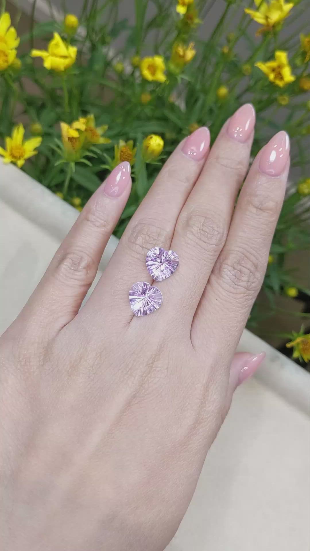 5.43 Ct.Tw.Total Carat Weight Amethyst Pair from Brazil Size Video