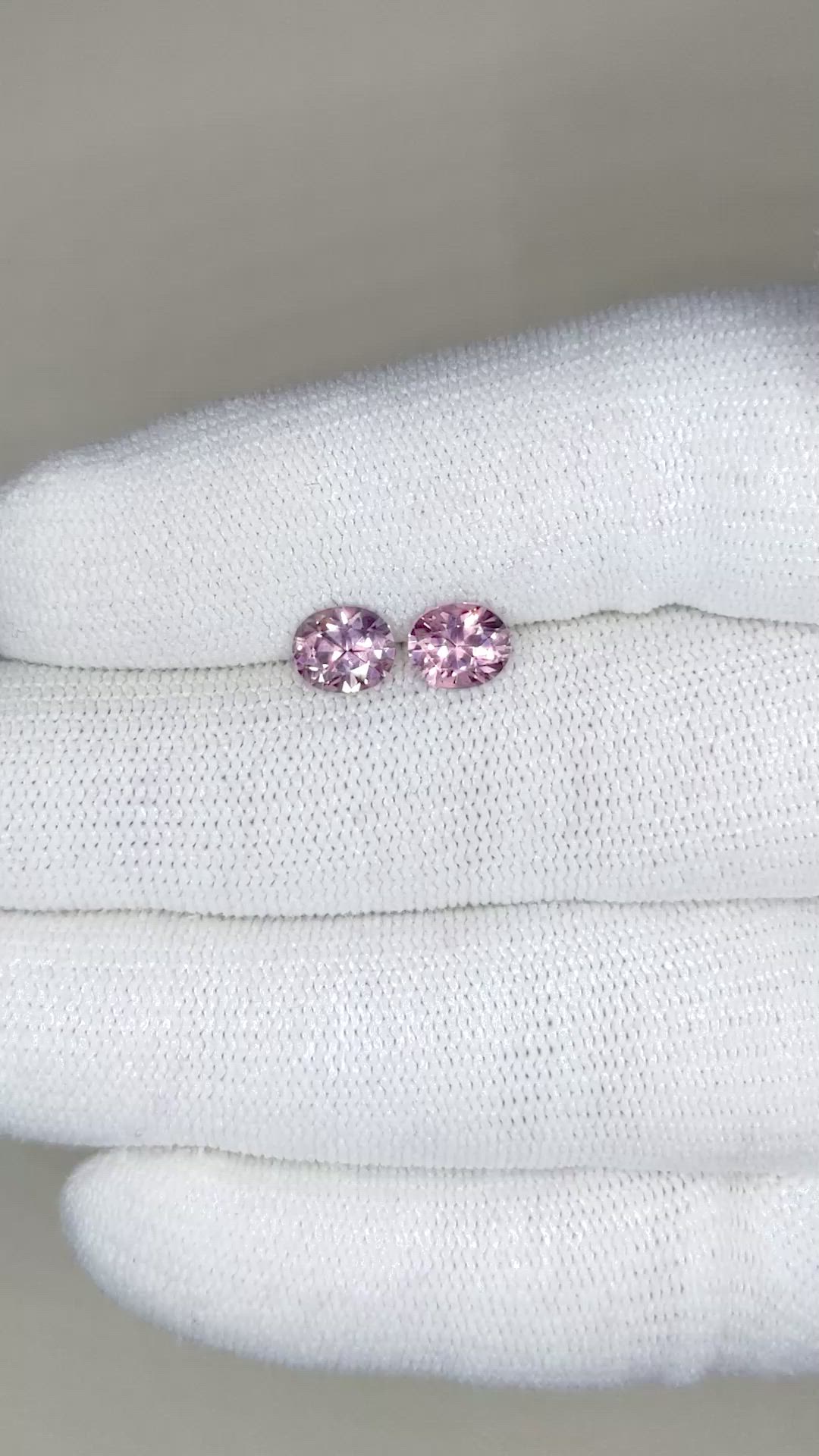 1.78 Ct.Tw.Total Carat Weight Malaya Garnet Pair from Tanzania Size Video
