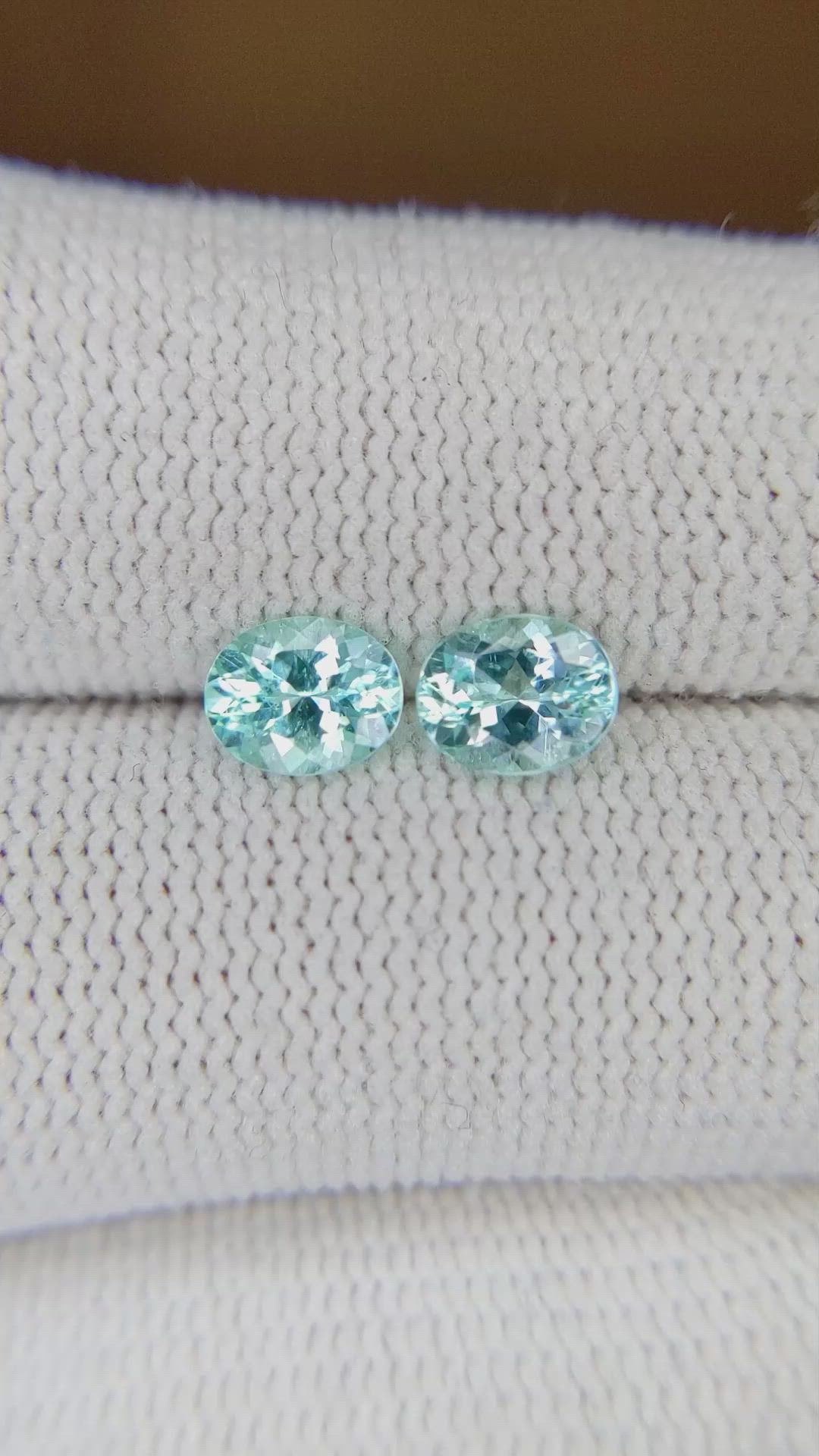 1.10 Ct.Tw.Total Carat Weight Paraiba Tourmaline Pair from Mozambique Size Video