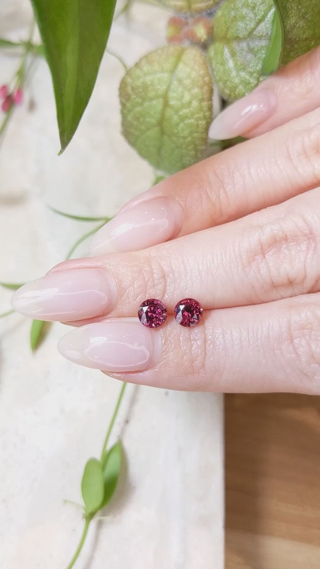 1.76 Ct.Tw.Total Carat Weight Garnet Pair from Ceylon (Sri Lanka) Size Video