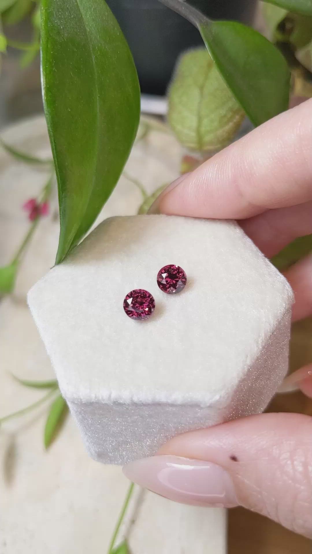 1.76 Ct.Tw.Total Carat Weight Garnet Pair from Ceylon (Sri Lanka) Size Video