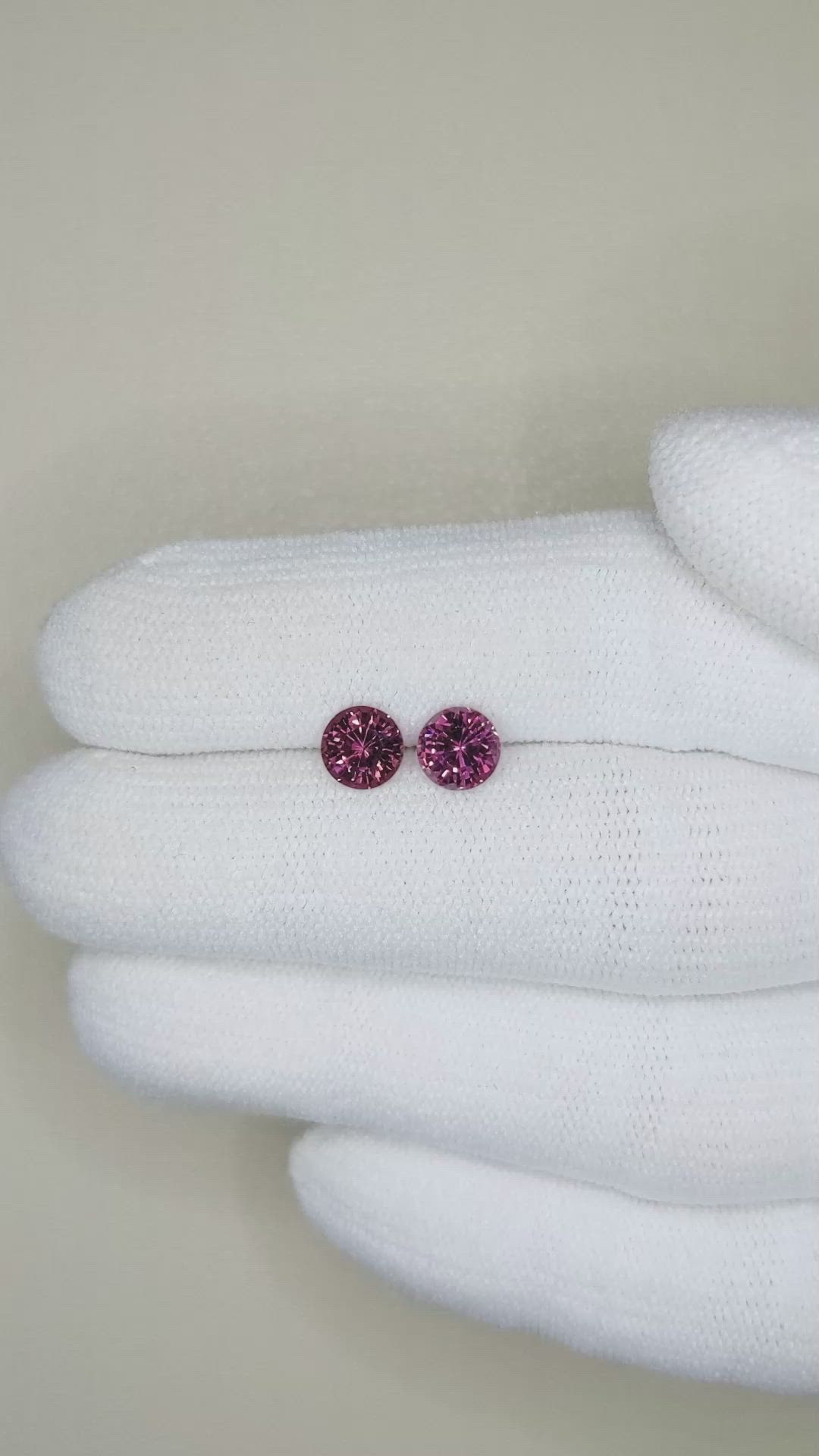 1.76 Ct.Tw.Total Carat Weight Garnet Pair from Ceylon (Sri Lanka) Size Video