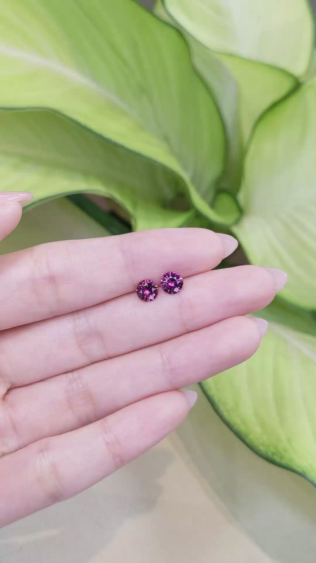 1.43&nbsp;Ct.Tw.Total Carat Weight Garnet Pair from Ceylon (Sri Lanka) Size Video