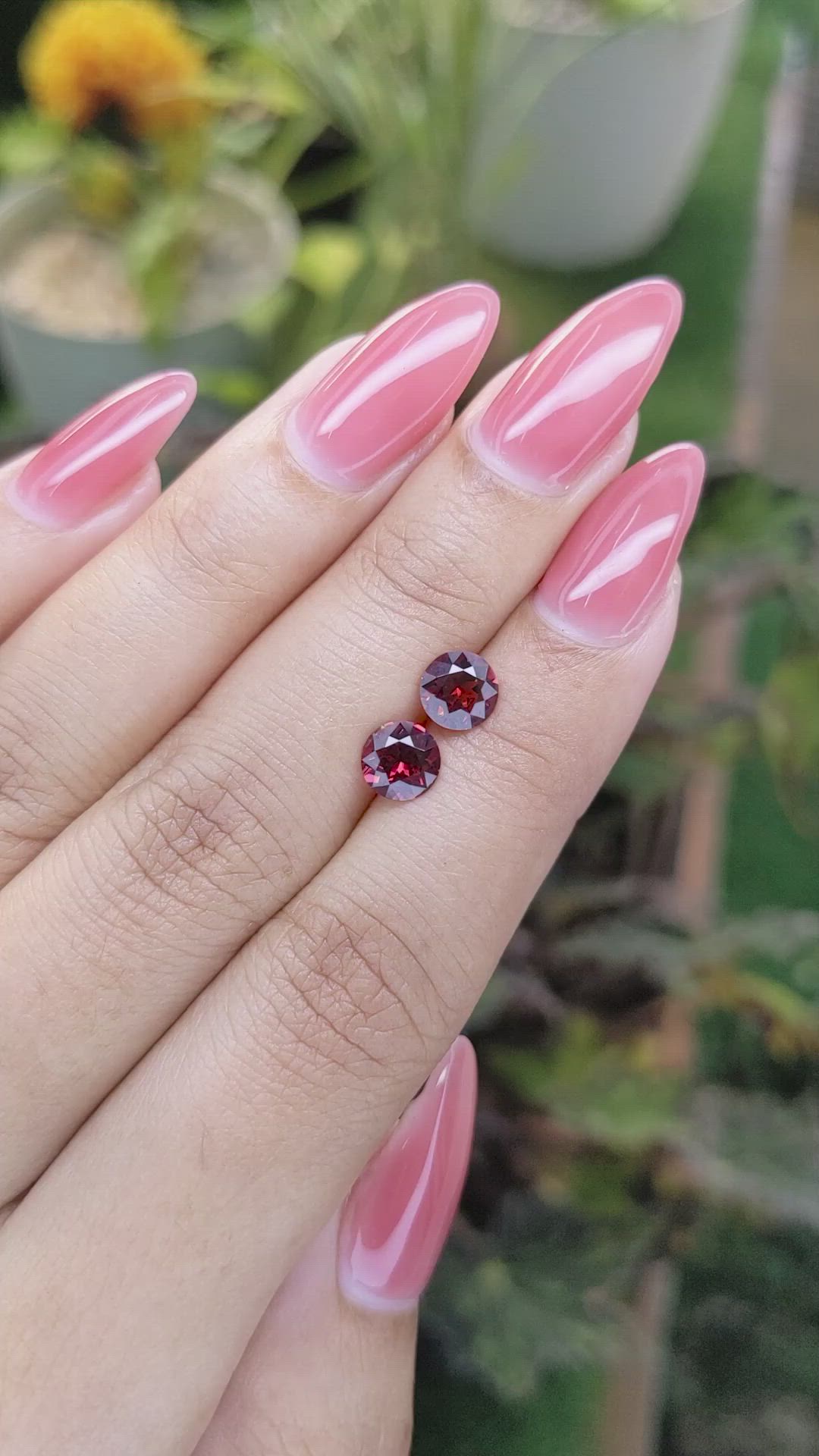 1.78 Ct.Tw.Total Carat Weight Almandine Garnet Pair from Ceylon (Sri Lanka) Size Video