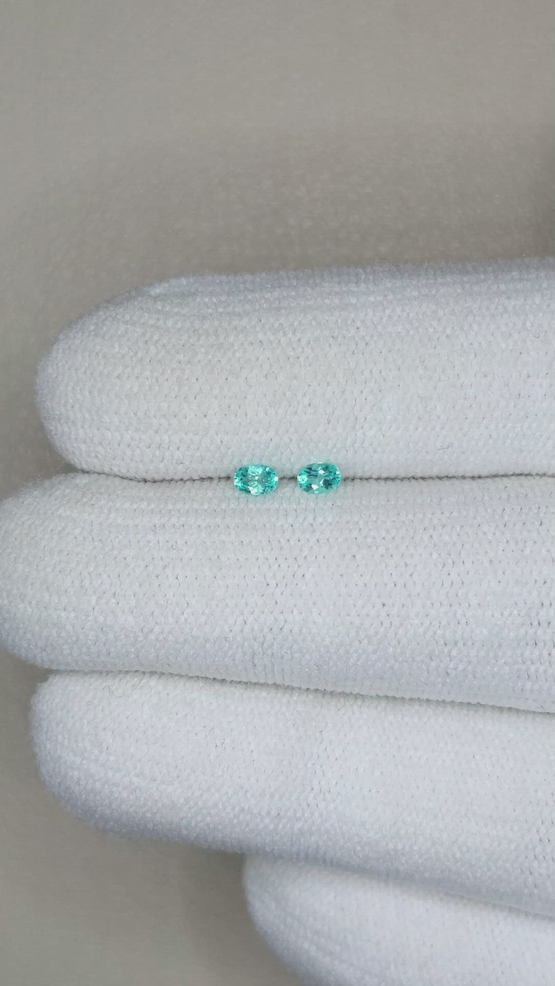 0.12 Ct.Tw.Total Carat Weight Paraiba Tourmaline Pair from Brazil Size Video
