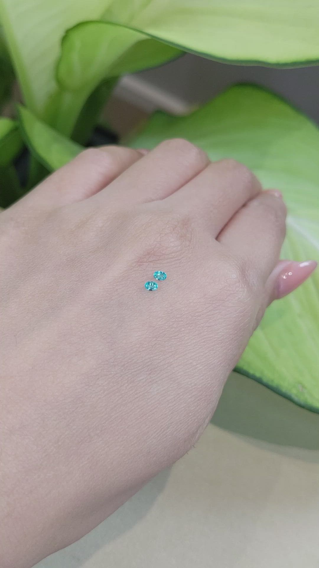 0.12 Ct.Tw.Total Carat Weight Paraiba Tourmaline Pair from Brazil Size Video