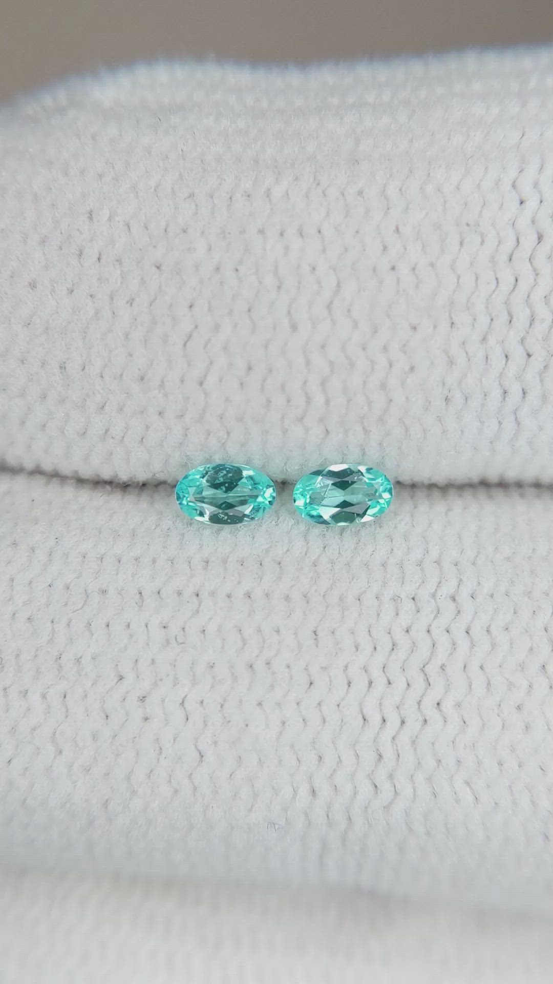 0.14 Ct.Tw.Total Carat Weight Paraiba Tourmaline Pair from Brazil Size Video