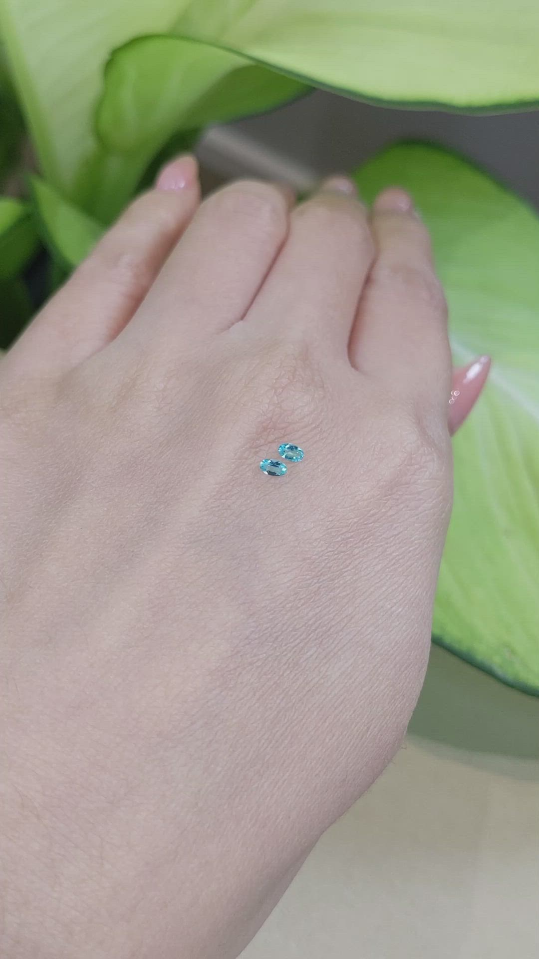 0.14 Ct.Tw.Total Carat Weight Paraiba Tourmaline Pair from Brazil Size Video
