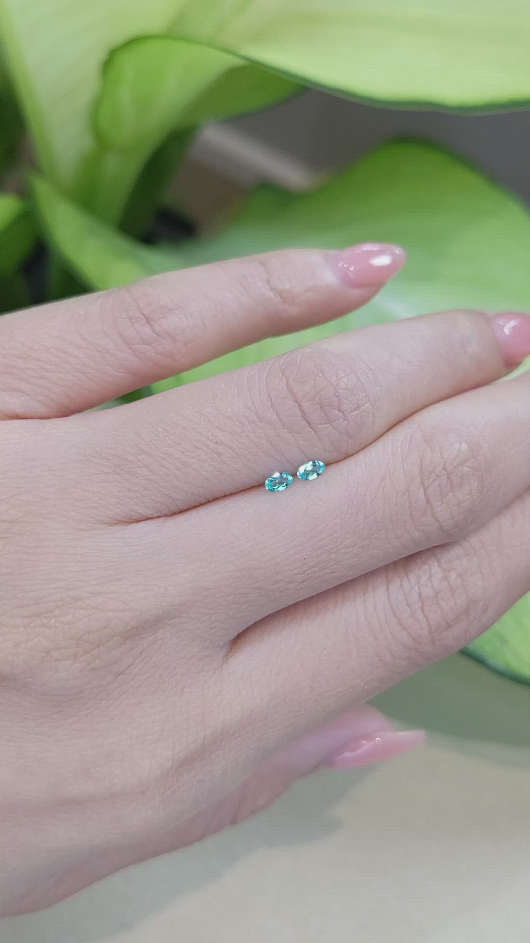 0.14 Ct.Tw.Total Carat Weight Paraiba Tourmaline Pair from Brazil Size Video