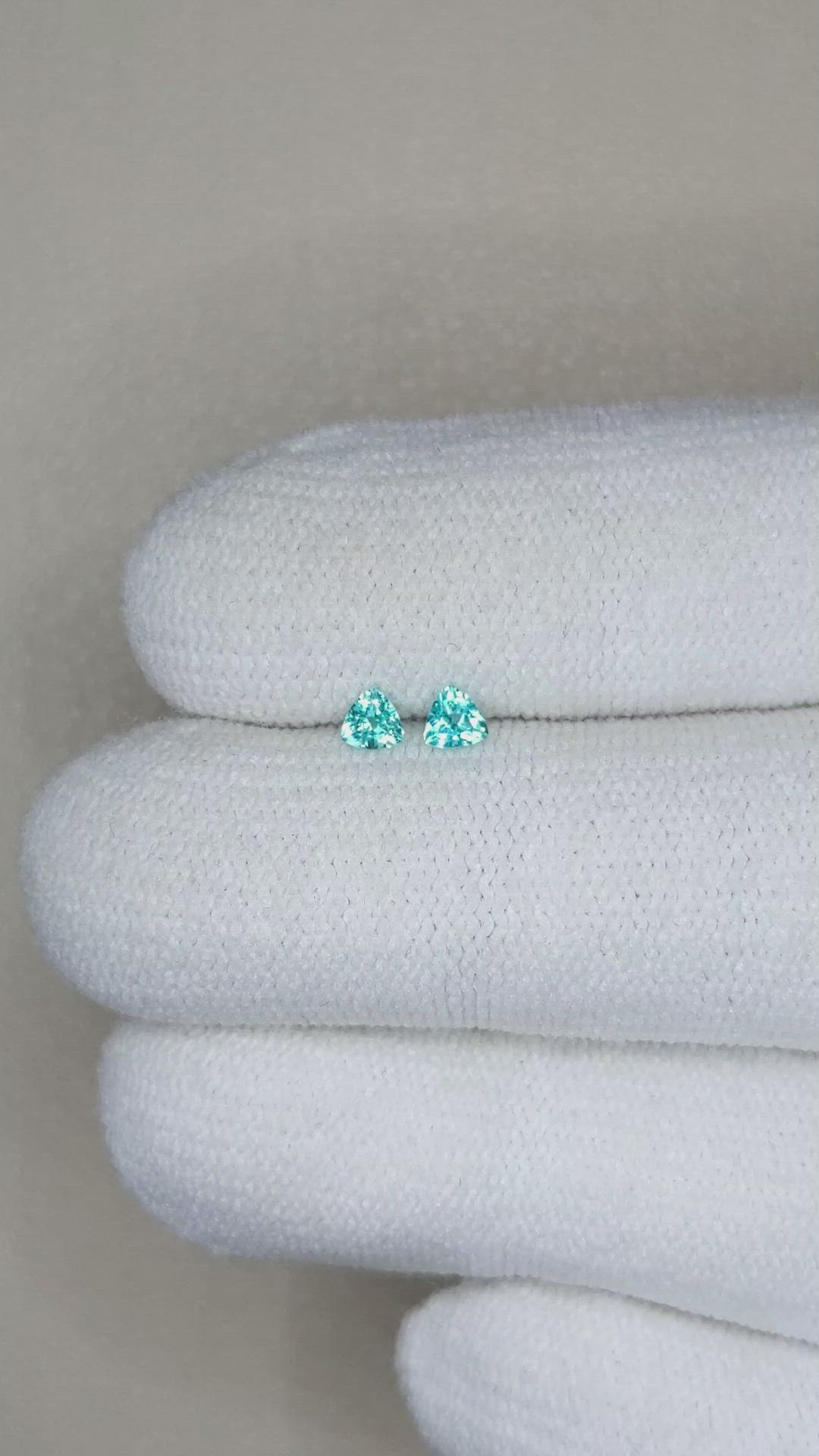 0.18 Ct.Tw.Total Carat Weight Paraiba Tourmaline Pair from Brazil Size Video