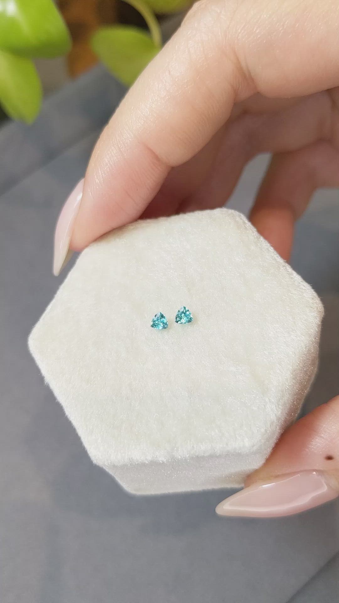 0.18 Ct.Tw.Total Carat Weight Paraiba Tourmaline Pair from Brazil Size Video